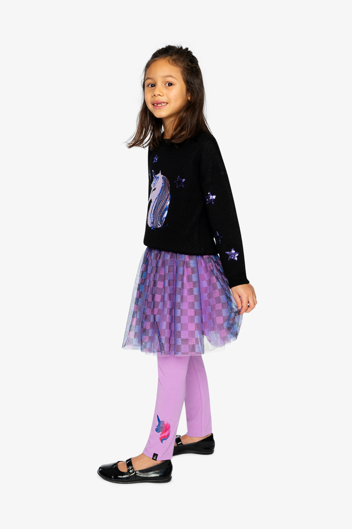 Purple organic cotton jersey leggings