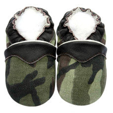 soft sole leather booties camo
