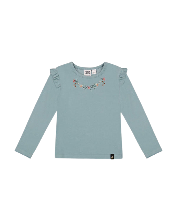 Ribbed Ruffle Long Sleeve