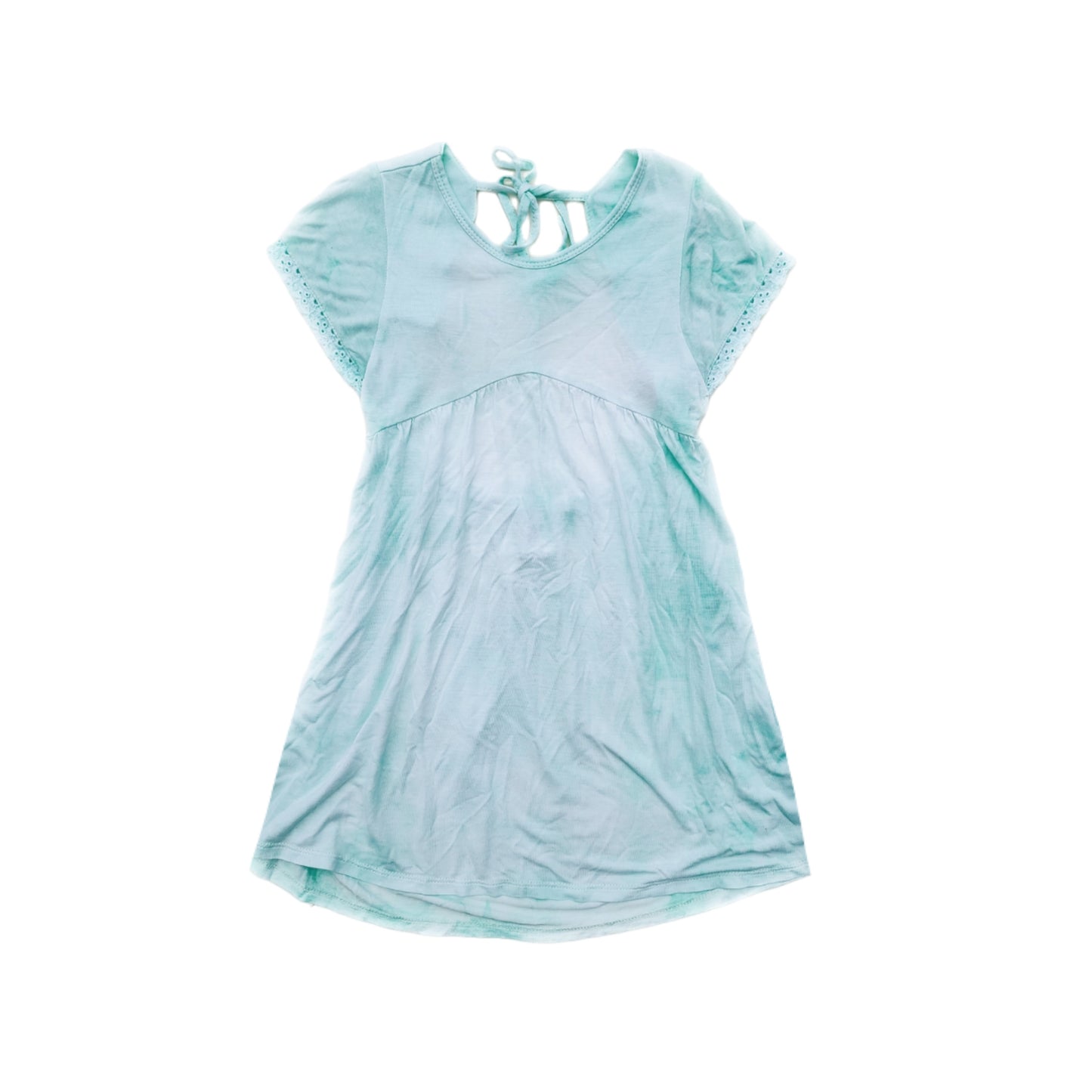 Eyelet Sleeve Open Back Dress