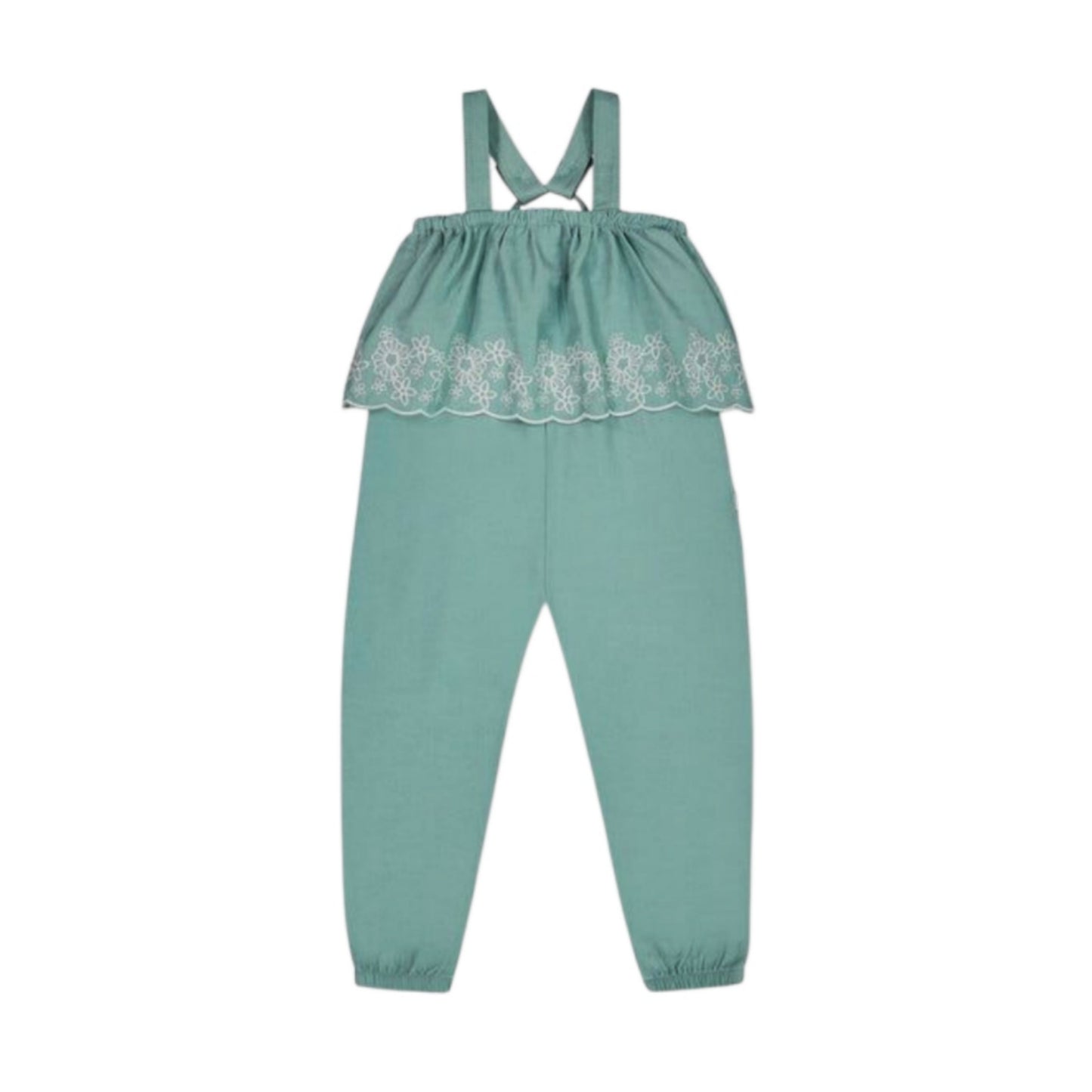 Embroidered Ruffle Jumpsuit