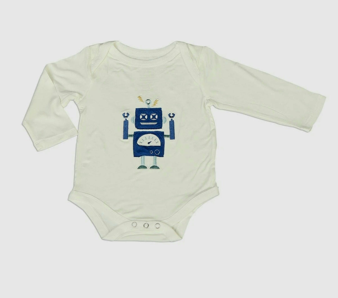 Bamboo Long Sleeve Robot Onesie