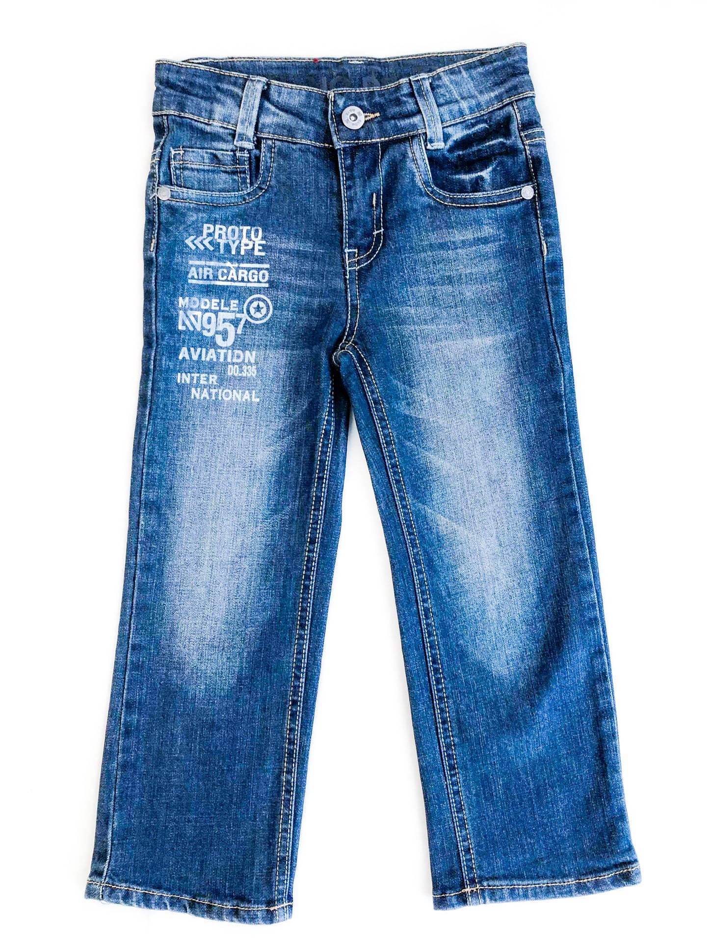 Straight Leg Faded Jeans