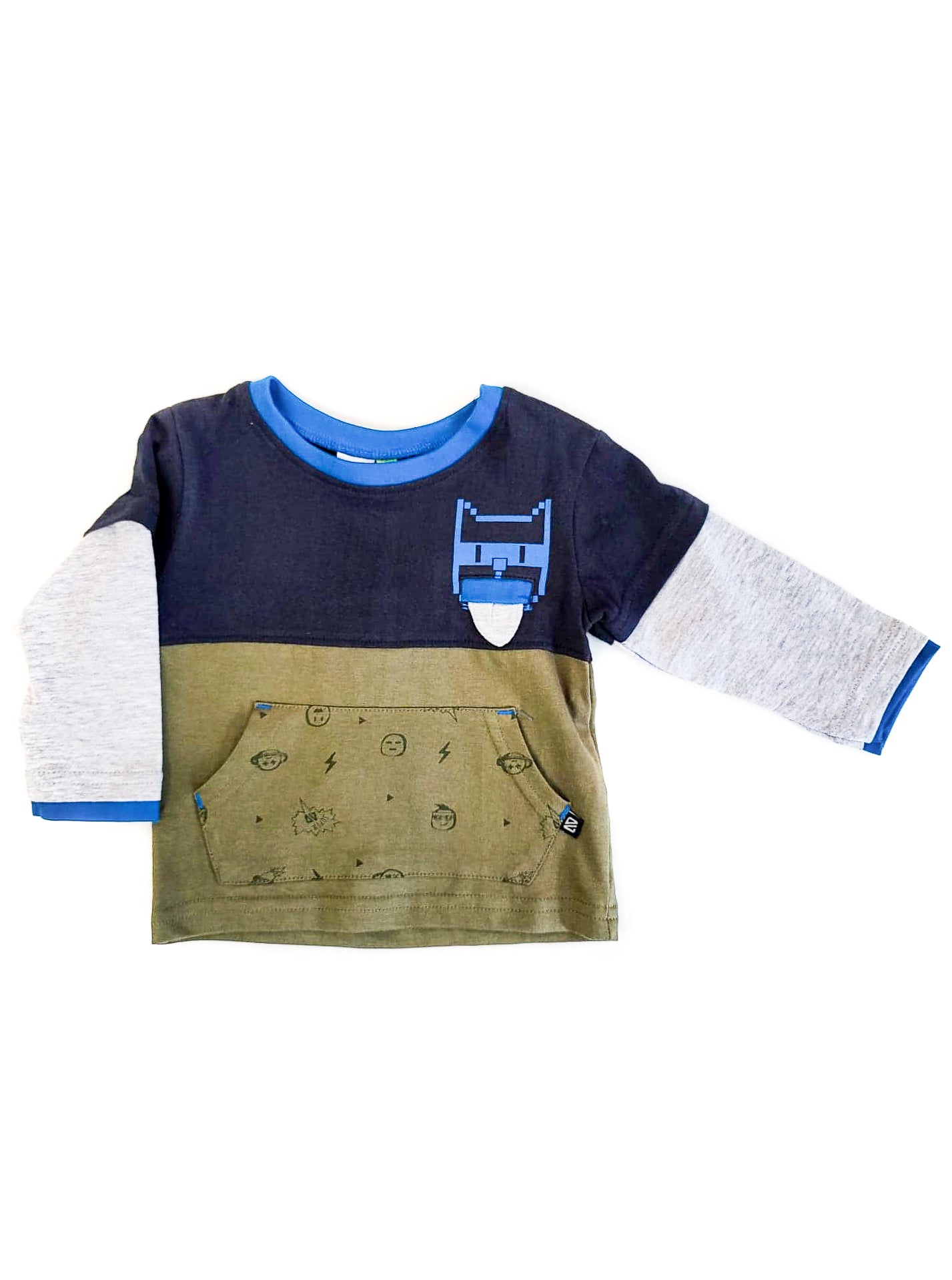 Long Sleeve Colour Block Shirt