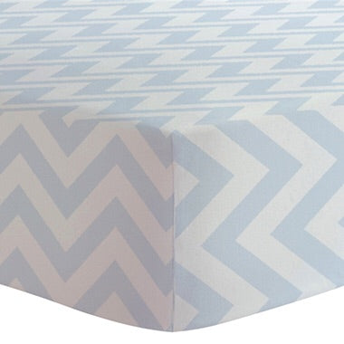 Kushies Crib Sheet-Blue Chevron
