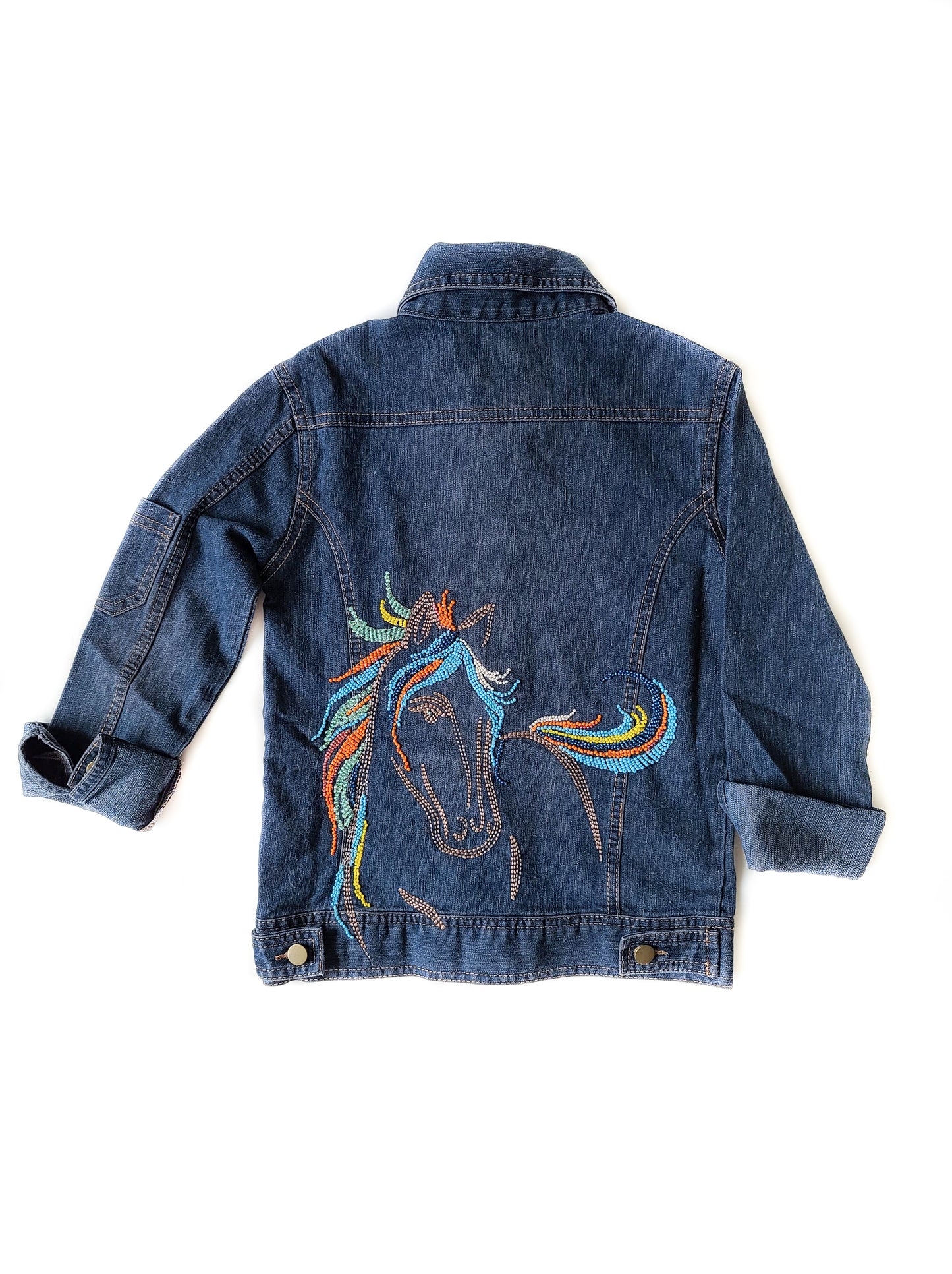 Beaded Horse Jean Jacket