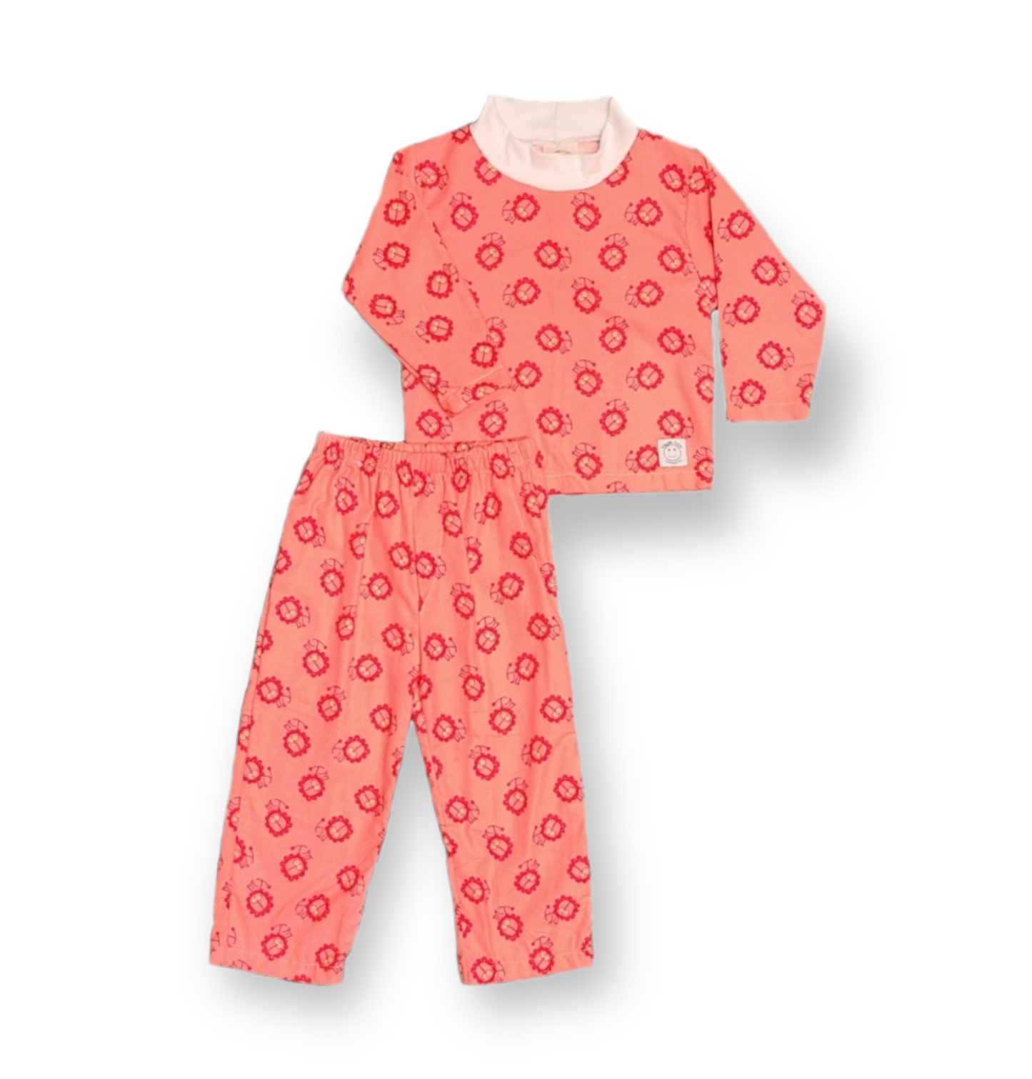 Peachy Lions 2 Piece Flannel Pajamas