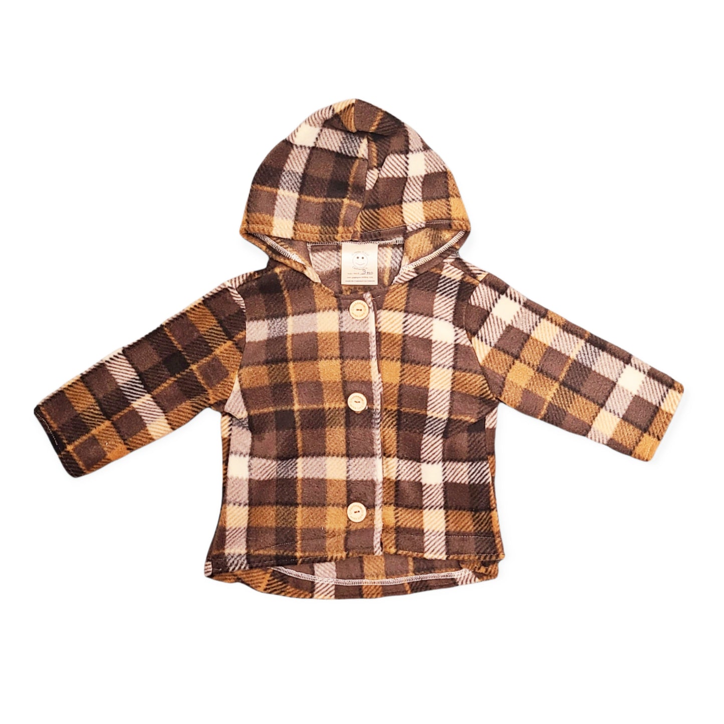 Brown Fleece Plaid Jacket