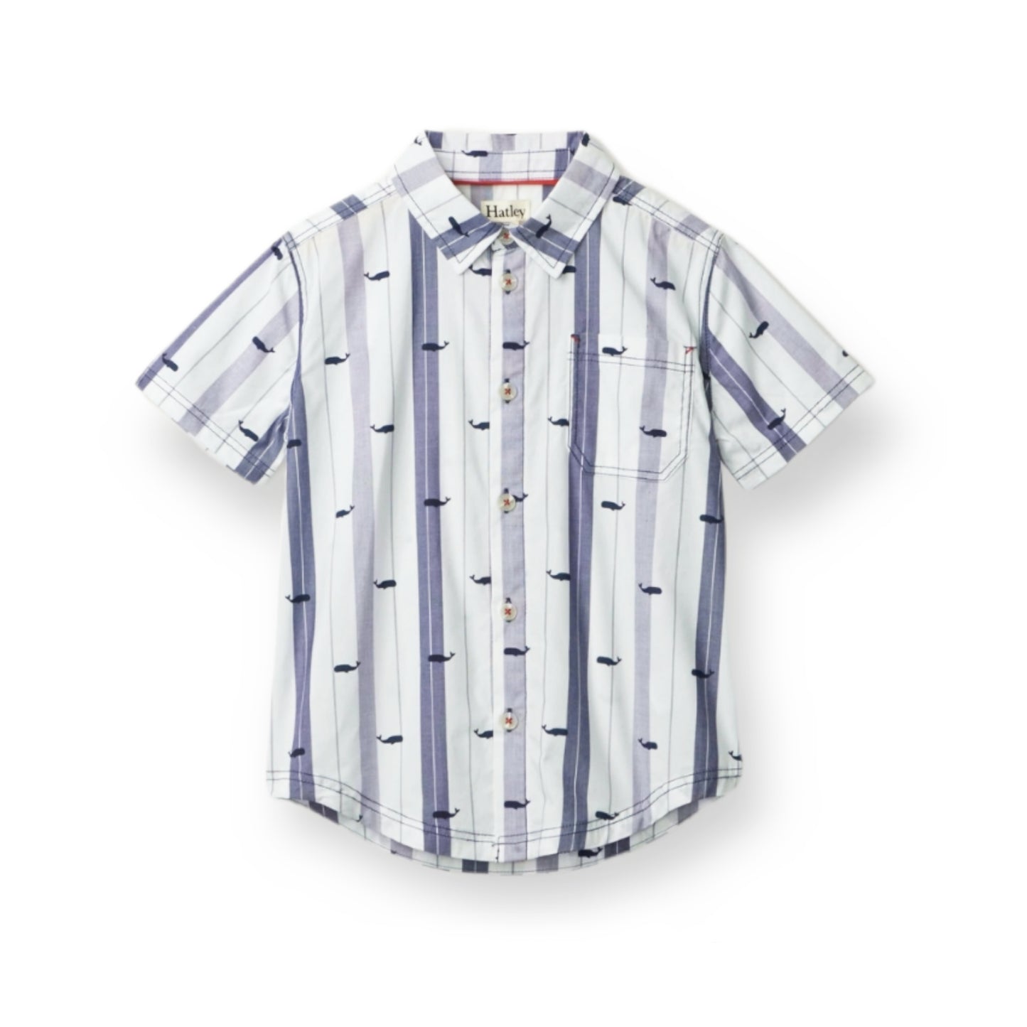 Short Sleeve Whale Button Down Shirt
