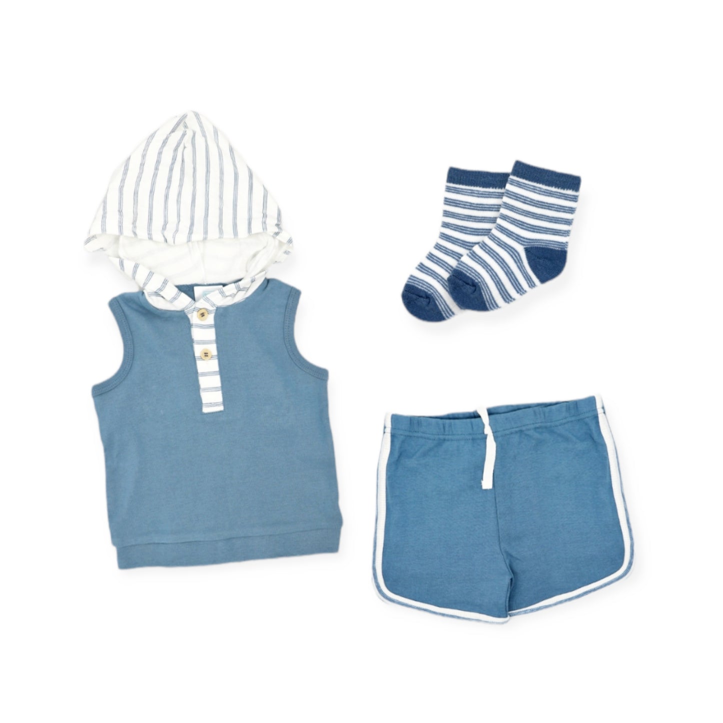 Blues Hooded Vest 3 Piece Set