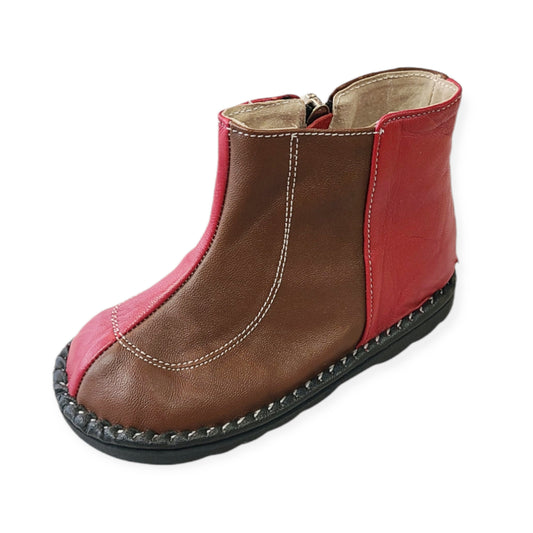 Fiona Brown Red Leather Boots