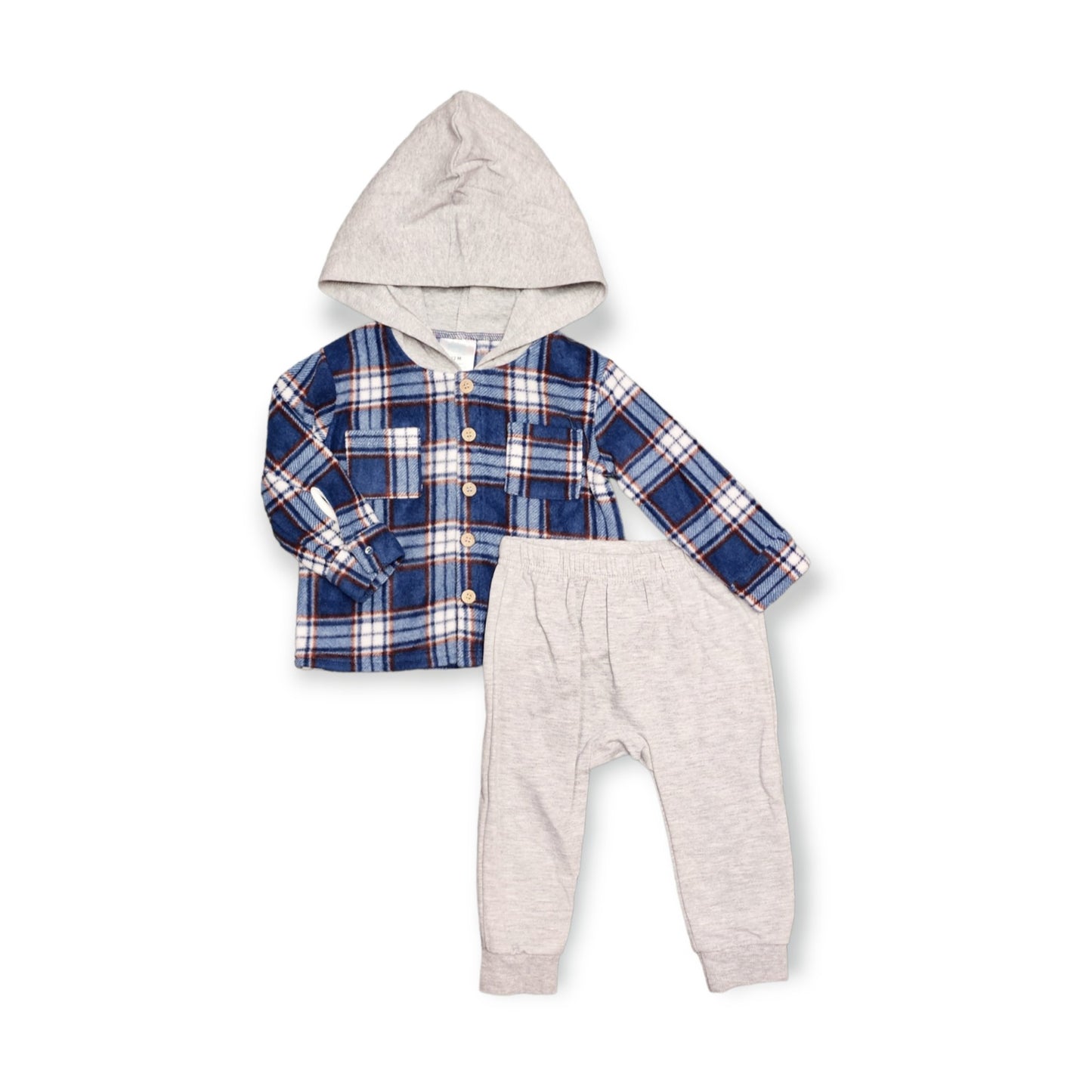 Navy Plaid Sweater Set