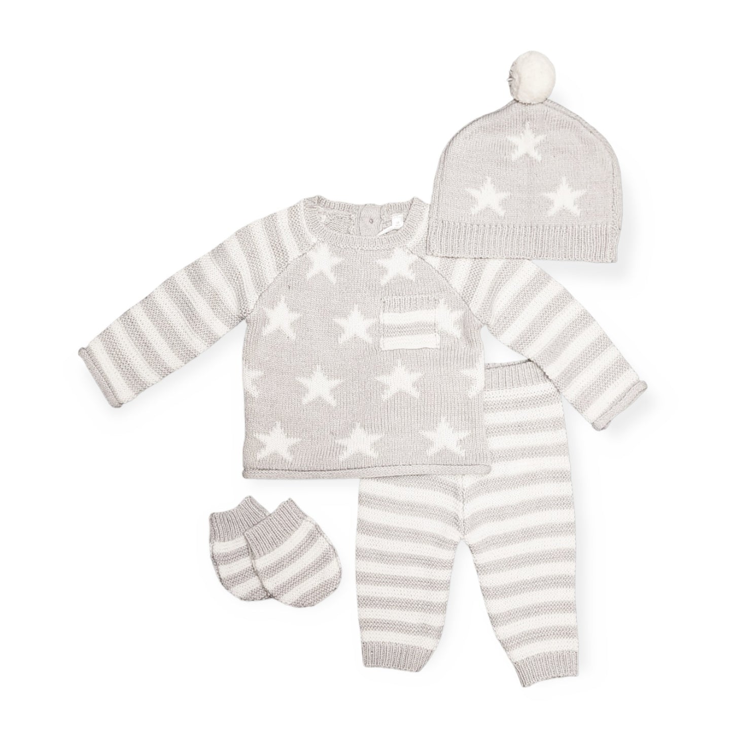 Grey Stars Knit Gift Set