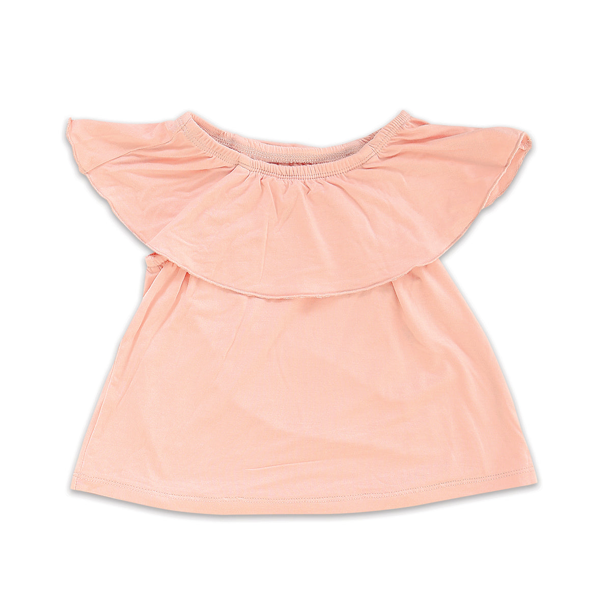 Bamboo Ruffled Tunic Top- Powder Pink