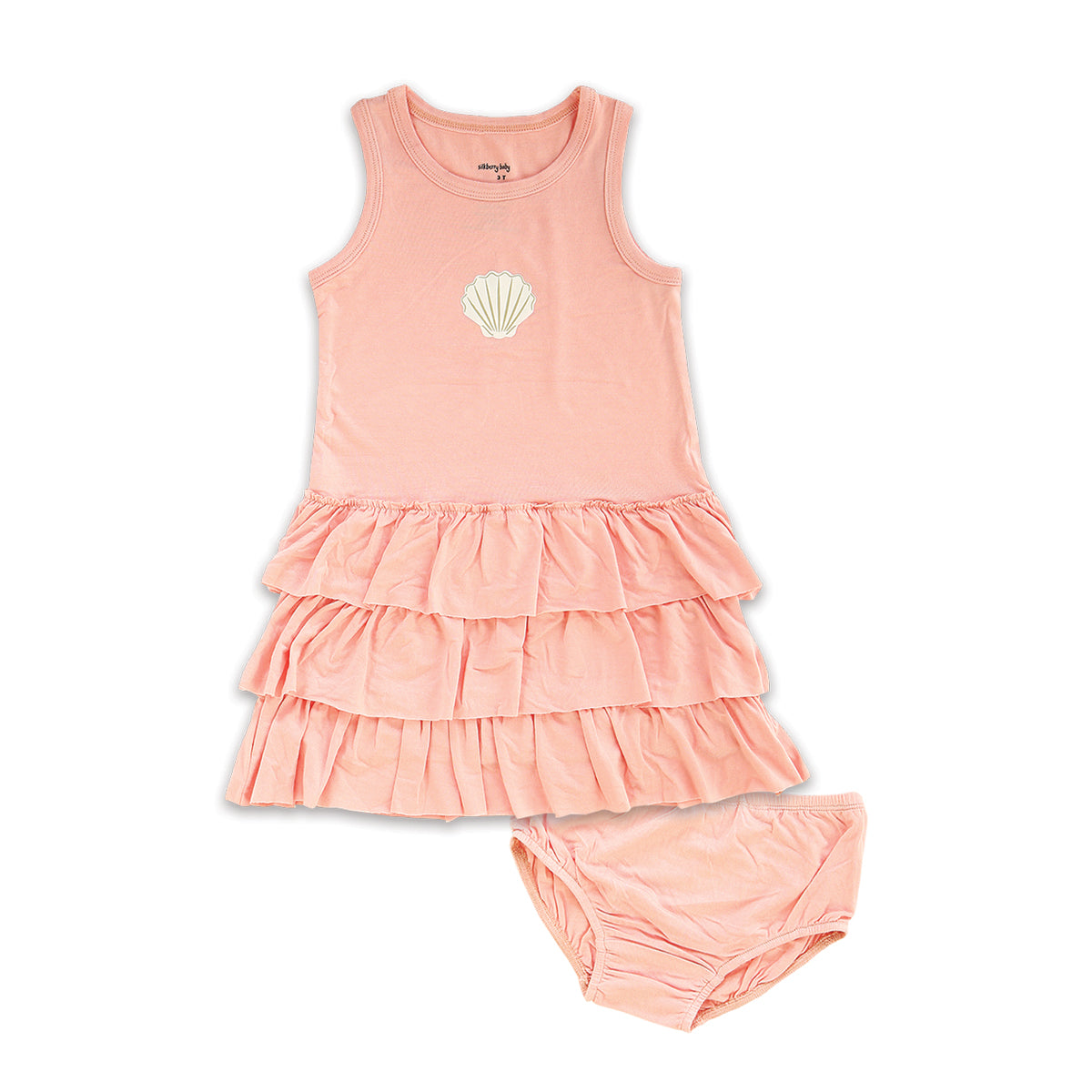 Bamboo Ruffle Dress and Bloomer Powder Pink