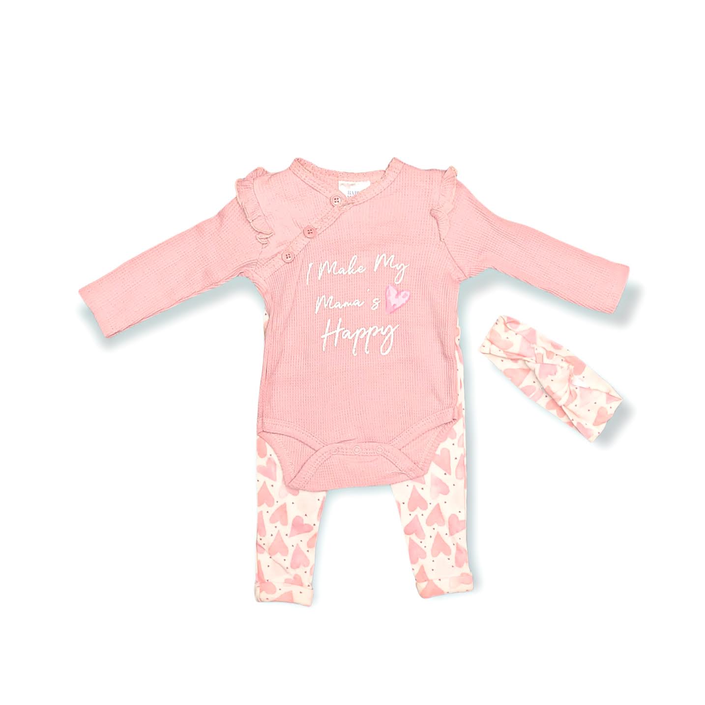 Waffle Pattern 3 Piece Heart Set