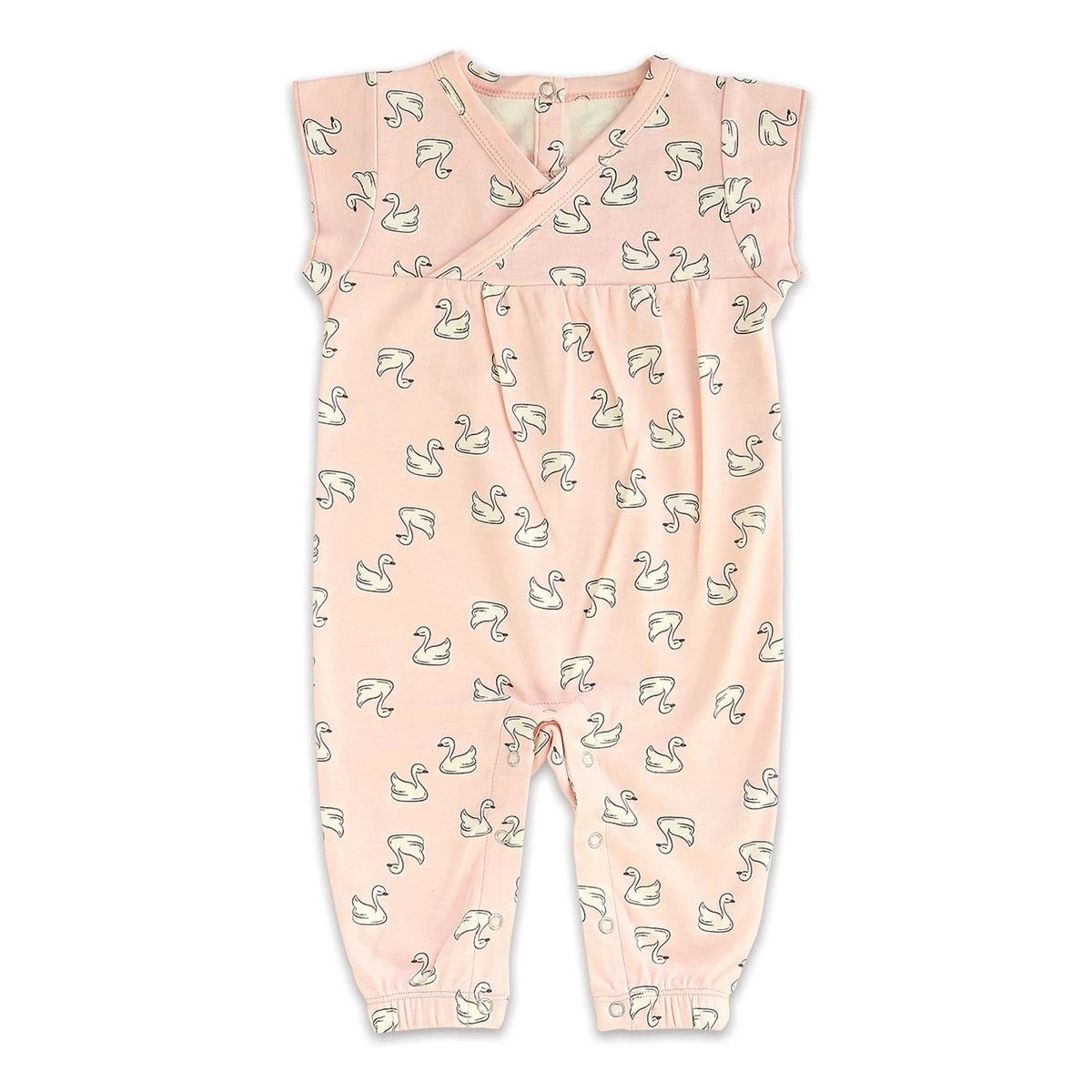 Pink Swan Sleeveless Coverall