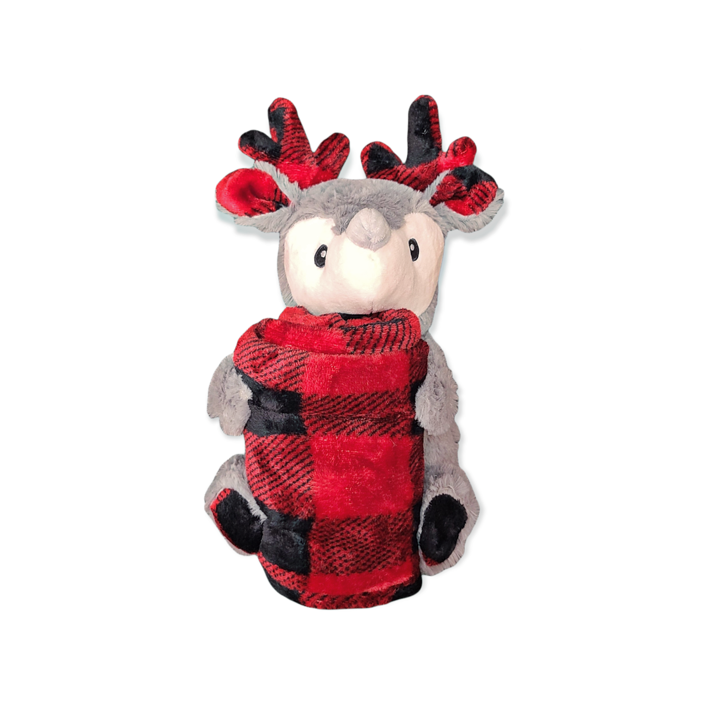 Red Plaid Reindeer Blanket