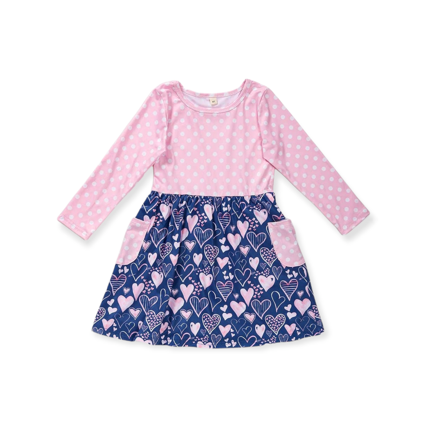 Navy Pink Pocket Dress