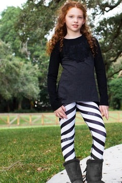 Printed Striped Leggings