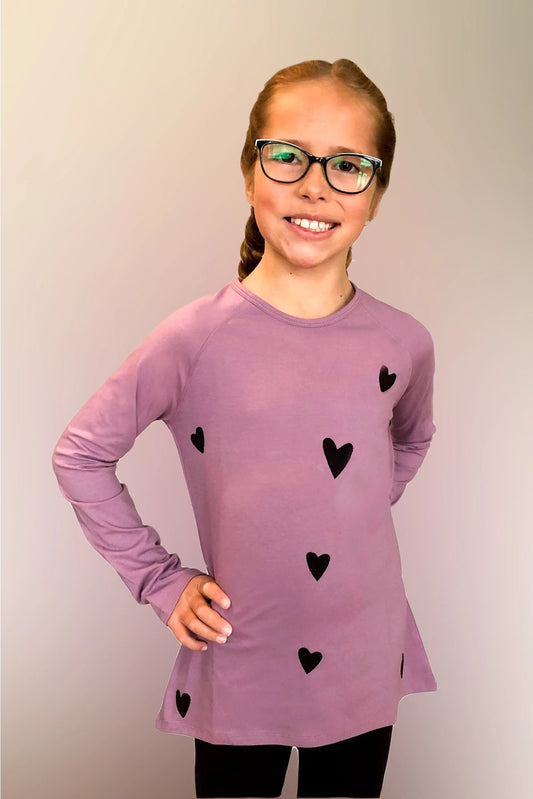 Heart Applique Long Sleeve Top