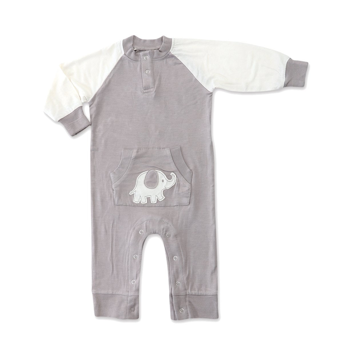 Grey Elephant Bamboo Romper