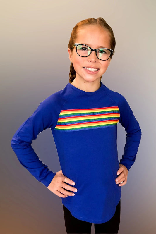 Rainbow Stripe Long Sleeve Top