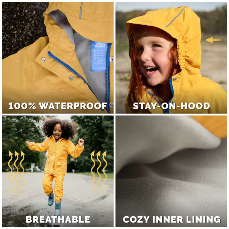 Kids Fleece Lined Rain Jackets | Mountain Trails