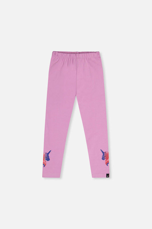 Purple organic cotton jersey leggings