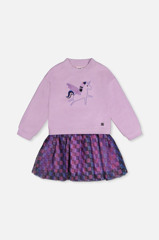 Two-tone purple dress
