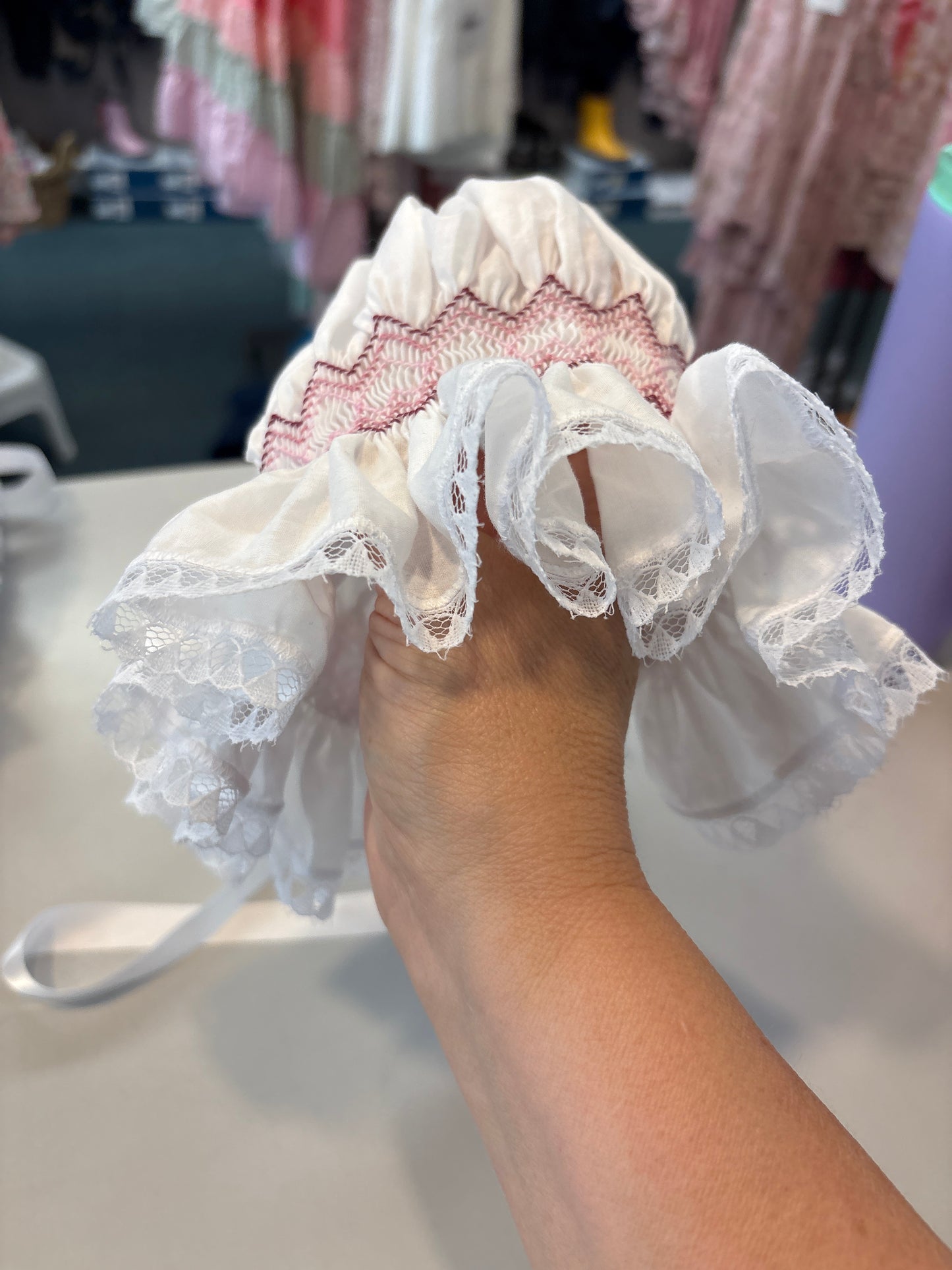 Cotton hand made bonnets ( hand smocked)