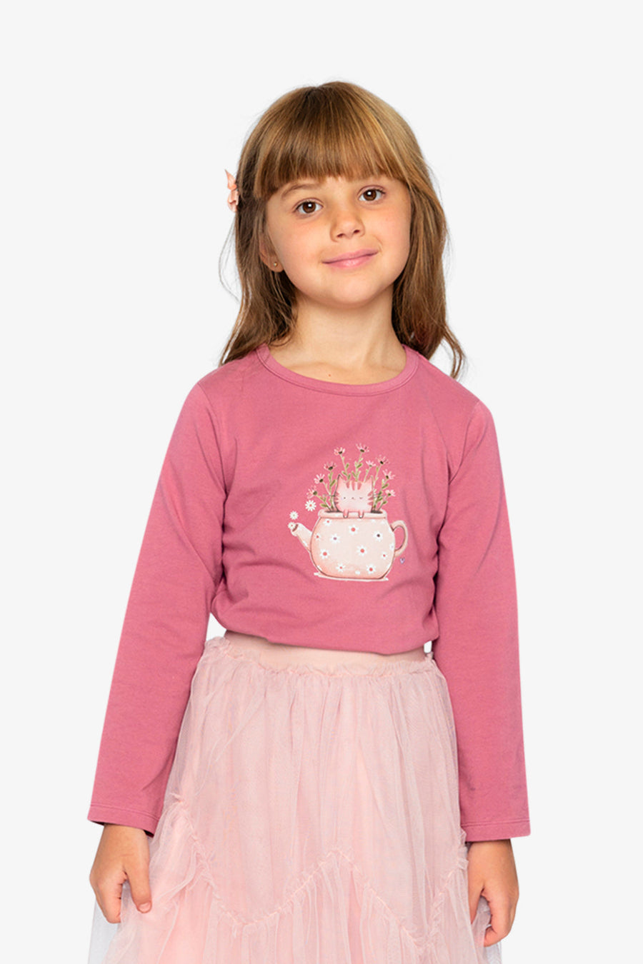 Raspberry pink organic cotton jersey T-shirt