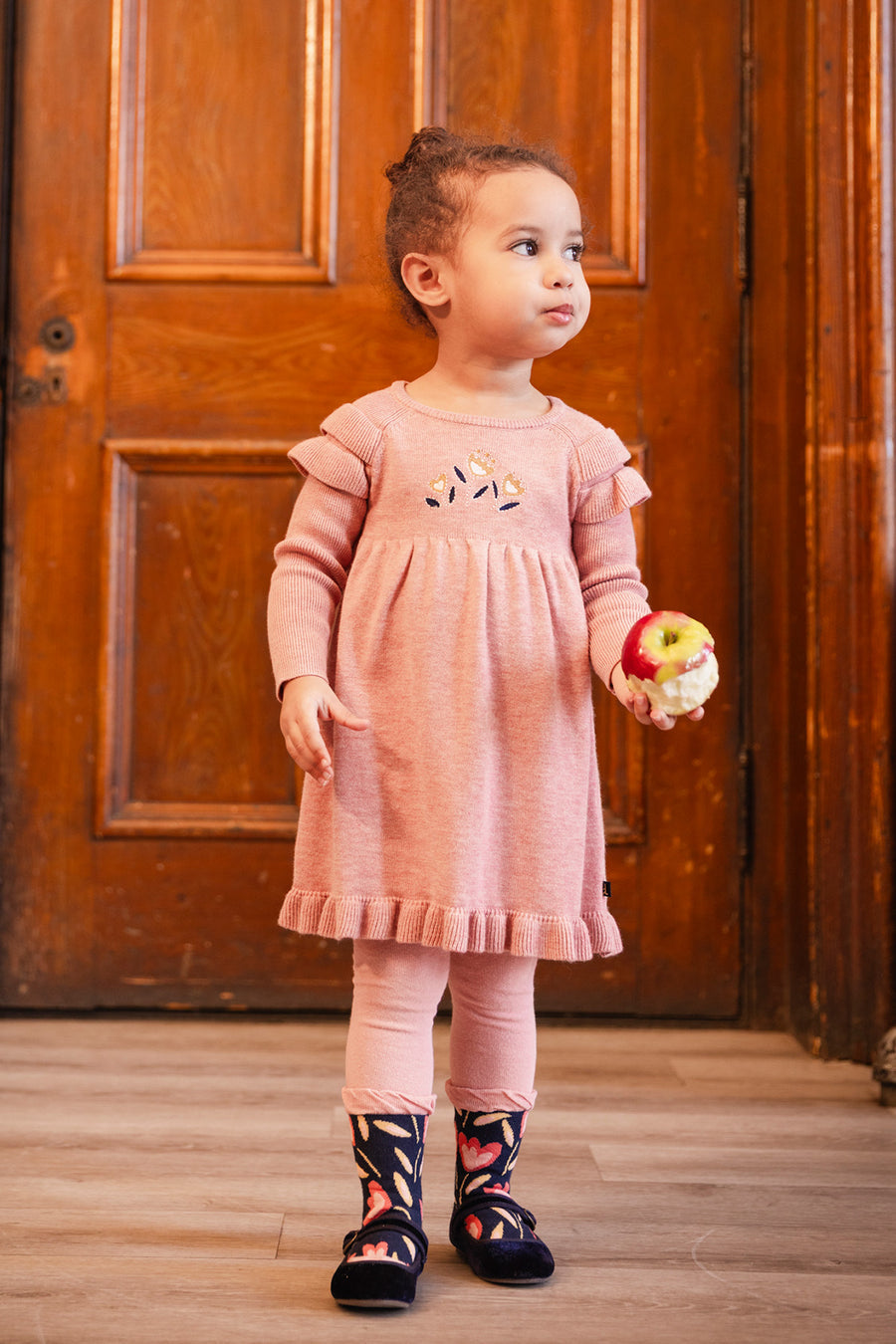 Pink knit dress