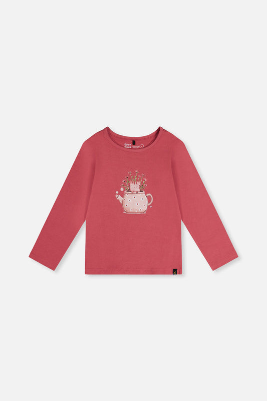 Raspberry pink organic cotton jersey T-shirt