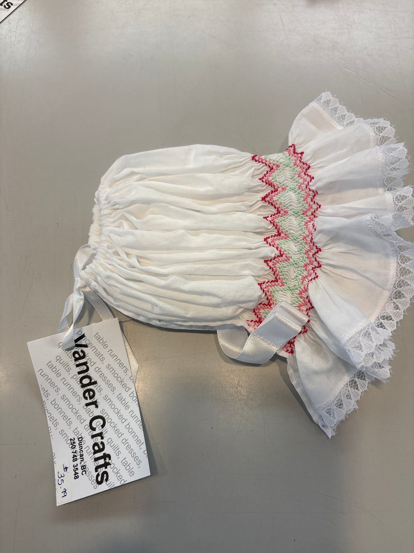 Cotton hand made bonnets ( hand smocked)