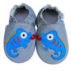 Soft sole leather booties / lizard