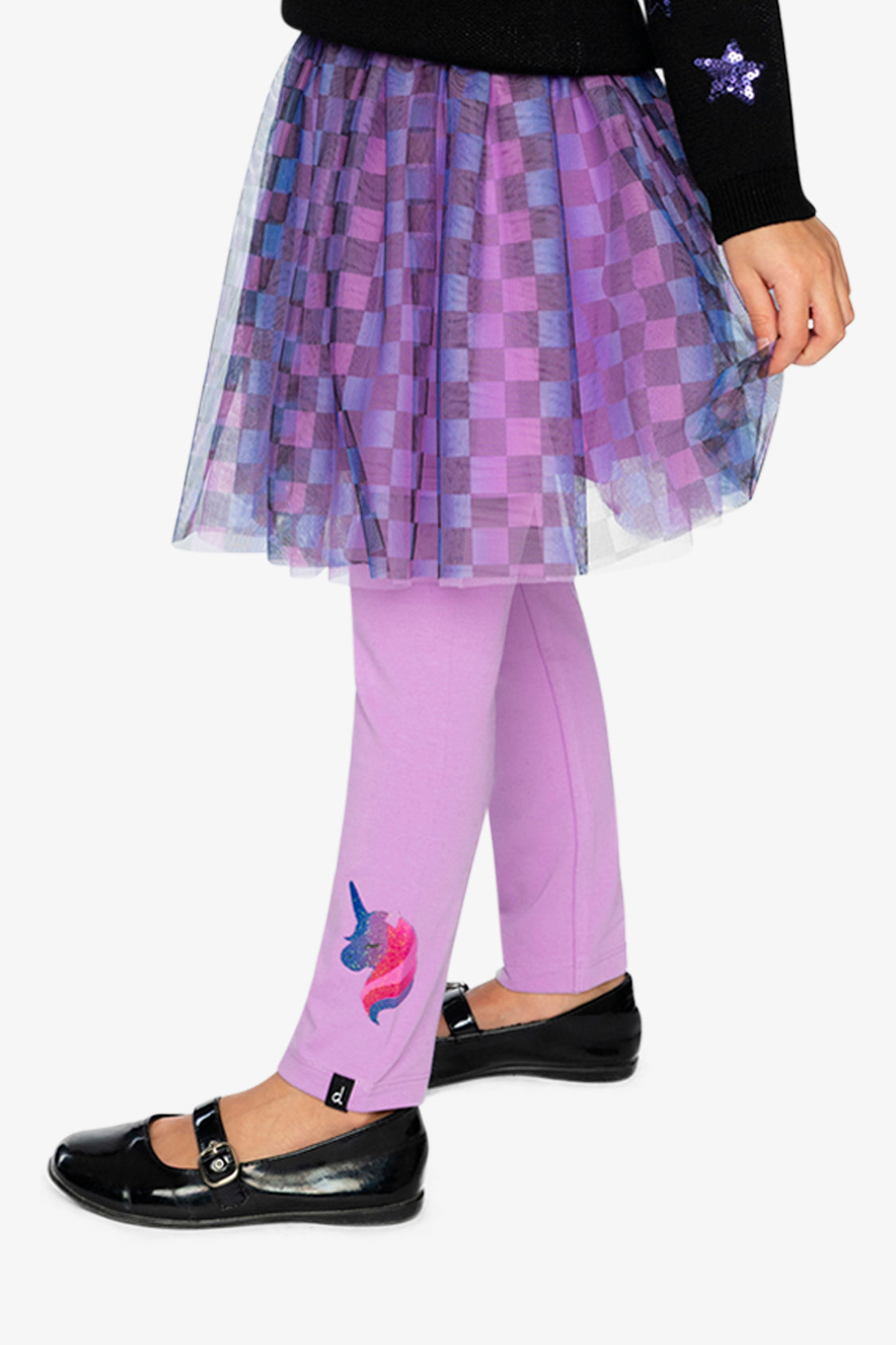 Purple organic cotton jersey leggings
