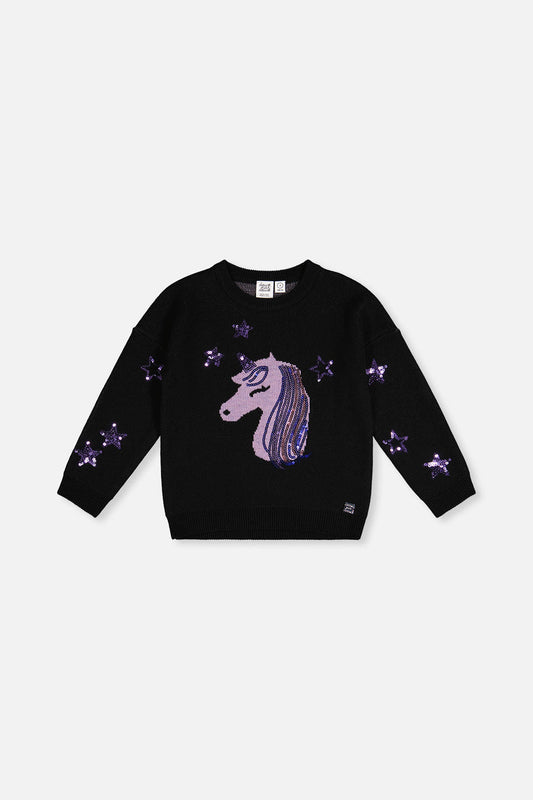 Black and mauve knit sweater