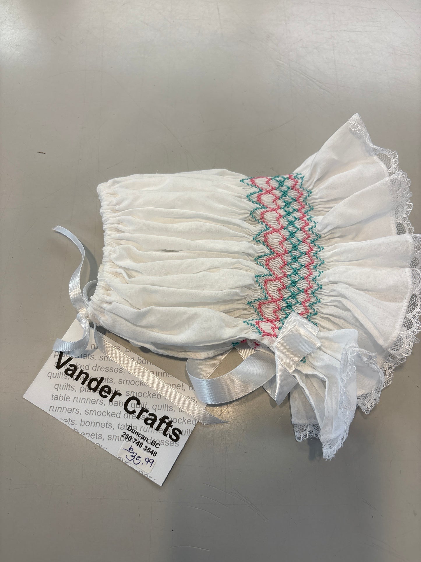 Cotton hand made bonnets ( hand smocked)