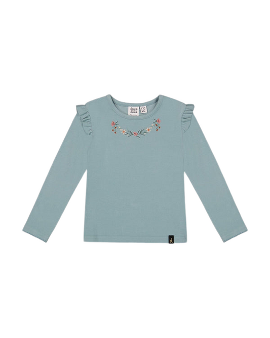 Ribbed Ruffle Long Sleeve