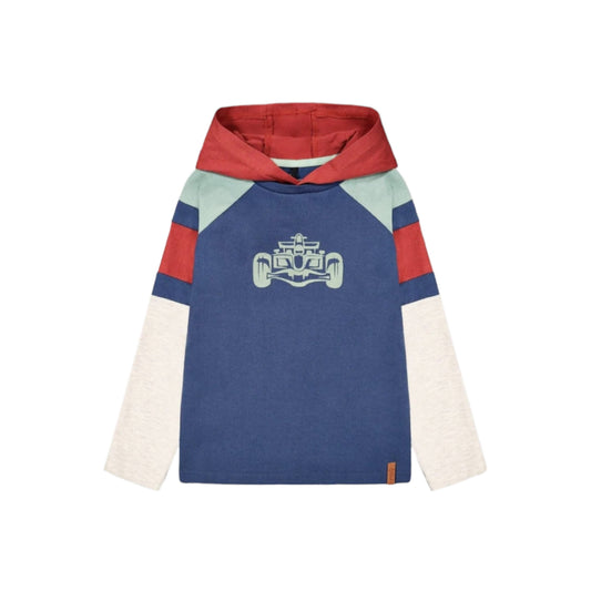Cotton Hooded Long Sleeve Top