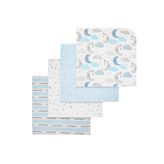 4 Pack Flannel Receiving Blankets