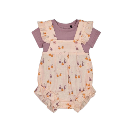 Organic Cotton Onesie and Muslin Shortall Set