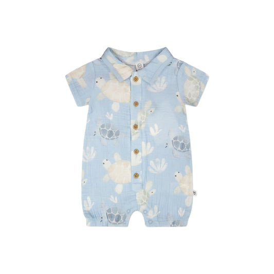 Collared Muslin Cotton Romper