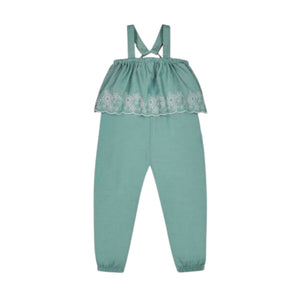 Embroidered Ruffle Jumpsuit