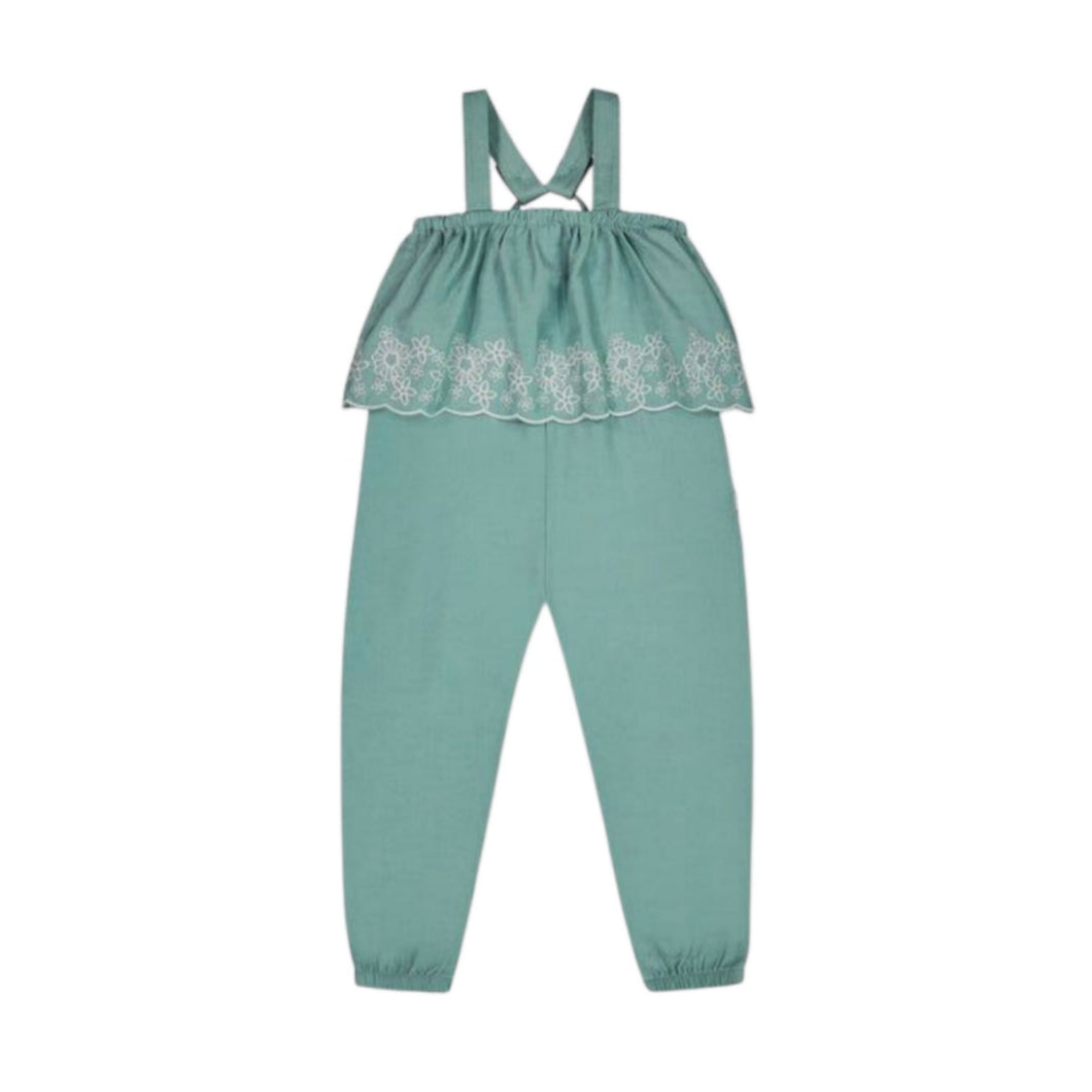 Embroidered Ruffle Jumpsuit