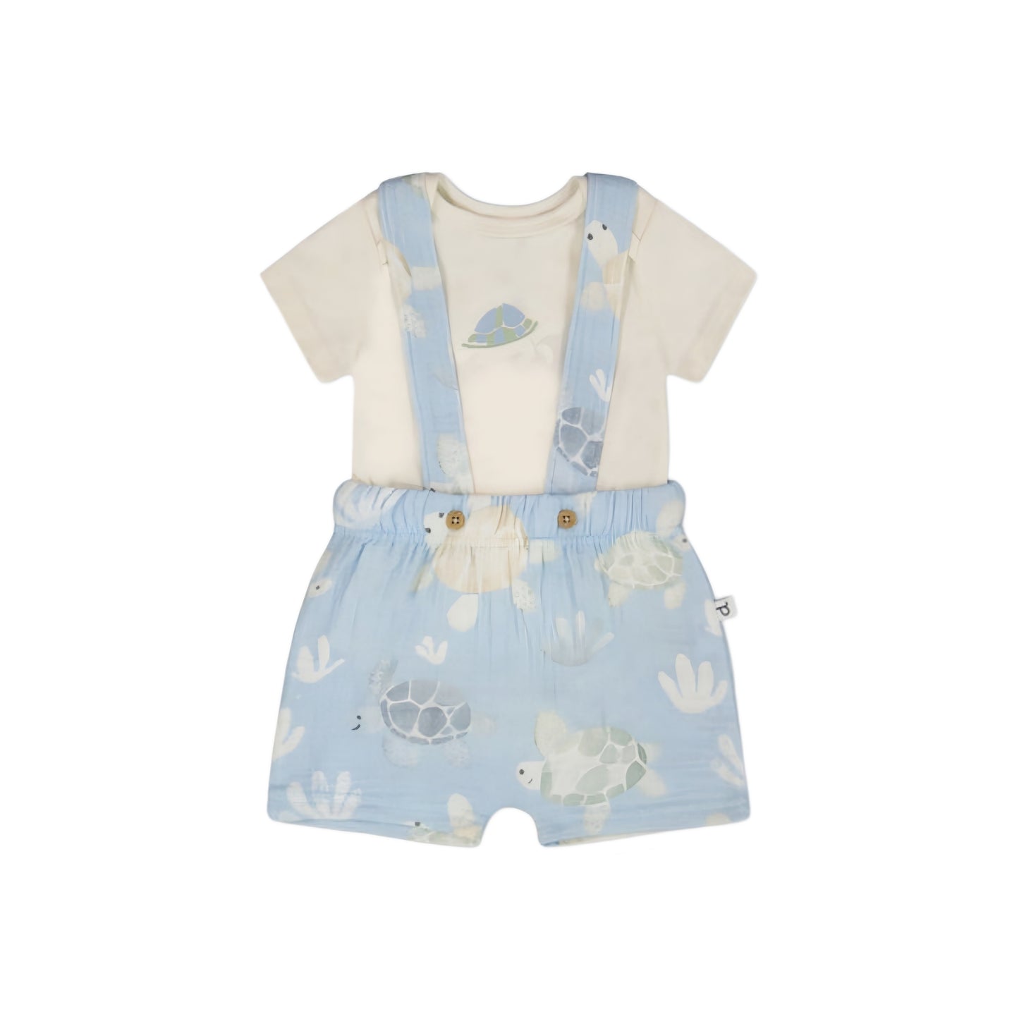 Muslin Cotton Shortall & Onesie Set
