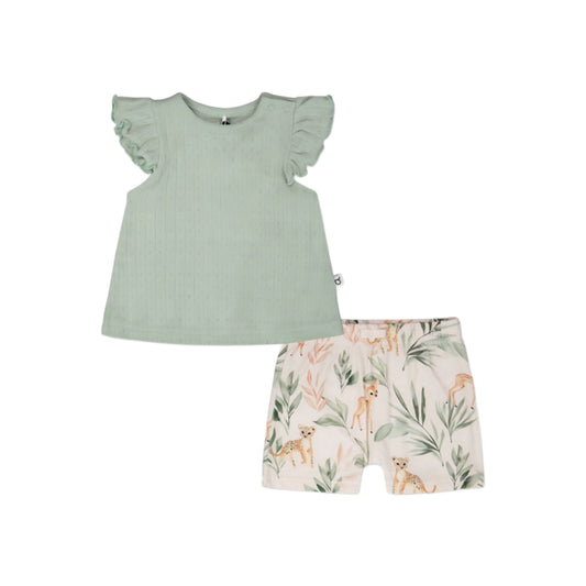 Organic Cotton Ruffle Tee & Shorts Set