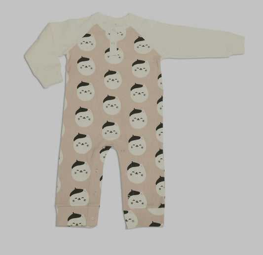 Organic Cotton French Cat Romper