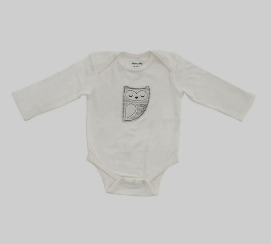 Organic Cotton Long Sleeve Owl Onesie